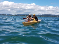 Paddler bei der Bodenseeumrundung